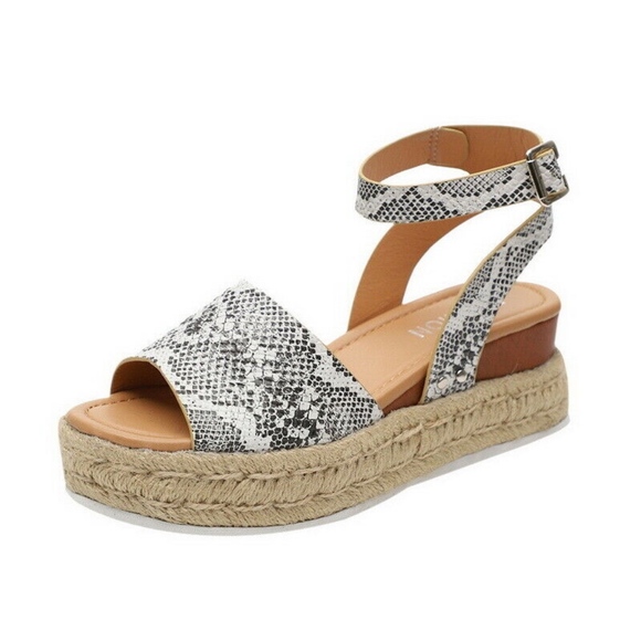 Snake Skin Print Espadrilles Sandals - Picture 5 of 8